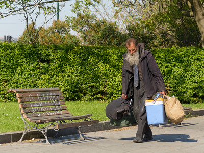 Medium homeless man