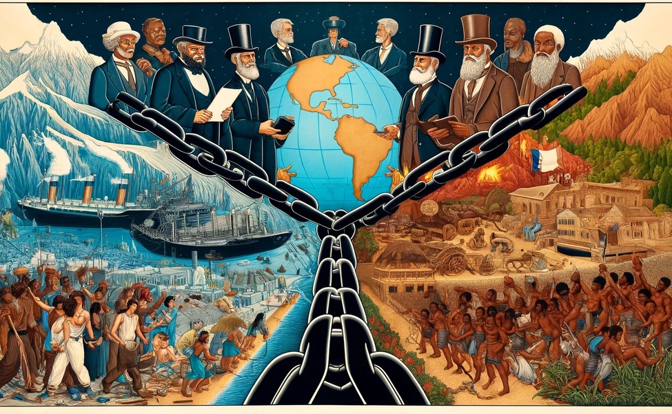 Large ilustracija ropstvo i kapitalizam